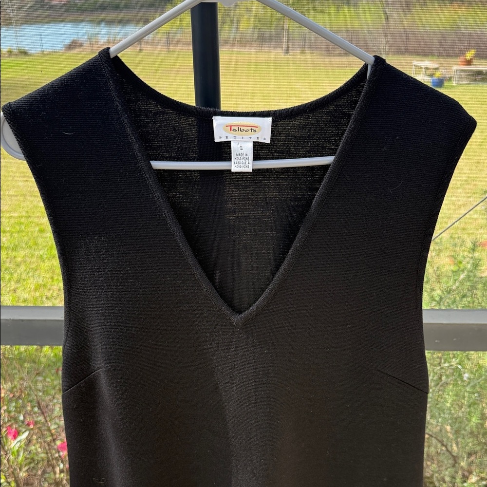 Talbots 100% wool Elegant Black Maxi sleeveless Dress